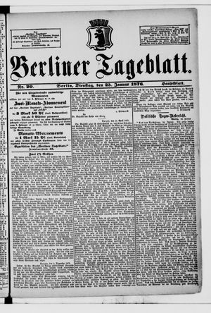 Berliner Tageblatt und Handels-Zeitung vom 24.01.1876