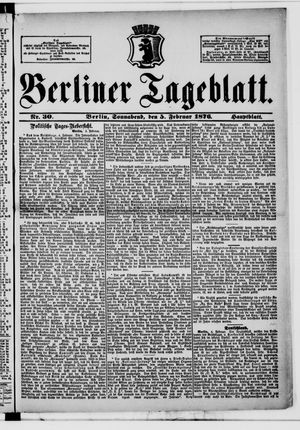 Berliner Tageblatt und Handels-Zeitung on Feb 5, 1876