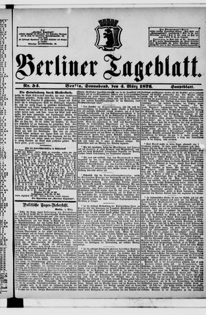 Berliner Tageblatt und Handels-Zeitung on Mar 4, 1876