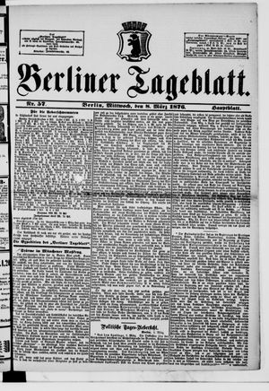 Berliner Tageblatt und Handels-Zeitung vom 08.03.1876