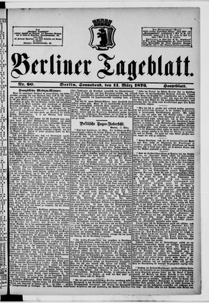 Berliner Tageblatt und Handels-Zeitung vom 11.03.1876