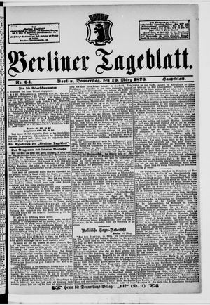 Berliner Tageblatt und Handels-Zeitung on Mar 16, 1876