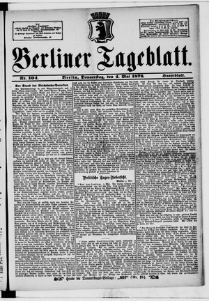 Berliner Tageblatt und Handels-Zeitung vom 04.05.1876