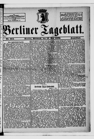 Berliner Tageblatt und Handels-Zeitung vom 17.05.1876