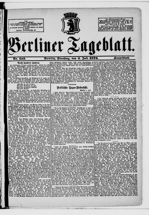 Berliner Tageblatt und Handels-Zeitung on Jul 4, 1876