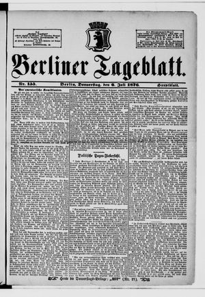 Berliner Tageblatt und Handels-Zeitung vom 06.07.1876