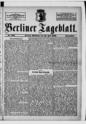 Berliner Tageblatt und Handels-Zeitung vom 12.07.1876