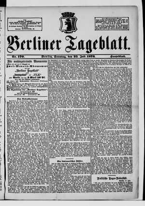 Berliner Tageblatt und Handels-Zeitung vom 23.07.1876