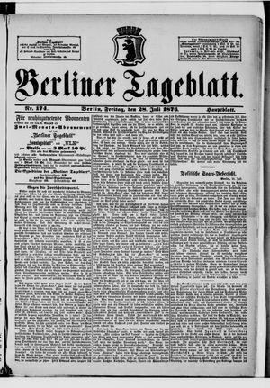 Berliner Tageblatt und Handels-Zeitung on Jul 28, 1876