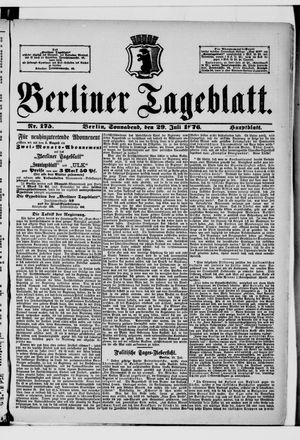 Berliner Tageblatt und Handels-Zeitung on Jul 29, 1876