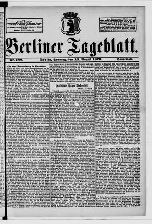 Berliner Tageblatt und Handels-Zeitung vom 13.08.1876
