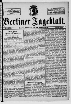 Berliner Tageblatt und Handels-Zeitung vom 23.08.1876