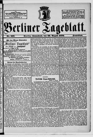Berliner Tageblatt und Handels-Zeitung vom 26.08.1876