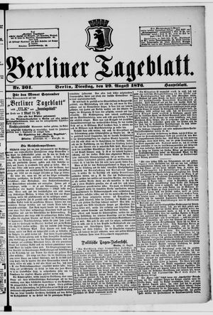 Berliner Tageblatt und Handels-Zeitung vom 29.08.1876