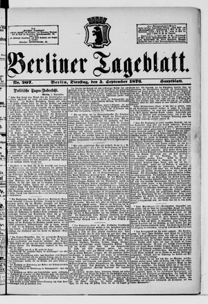 Berliner Tageblatt und Handels-Zeitung on Sep 5, 1876
