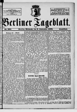 Berliner Tageblatt und Handels-Zeitung vom 06.09.1876