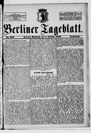 Berliner Tageblatt und Handels-Zeitung vom 04.10.1876