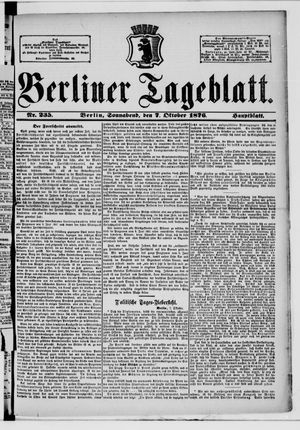 Berliner Tageblatt und Handels-Zeitung on Oct 7, 1876