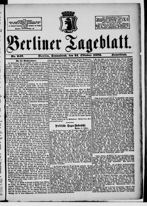 Berliner Tageblatt und Handels-Zeitung on Oct 21, 1876