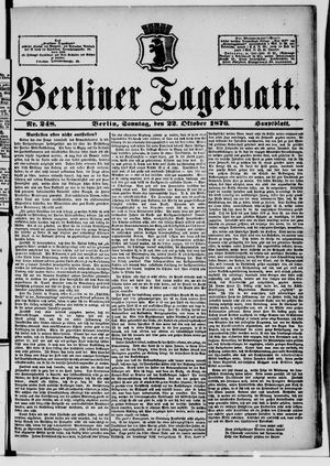 Berliner Tageblatt und Handels-Zeitung vom 22.10.1876
