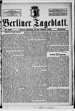 Berliner Tageblatt und Handels-Zeitung vom 24.10.1876