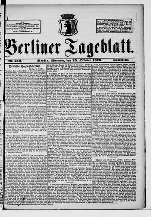 Berliner Tageblatt und Handels-Zeitung on Oct 25, 1876