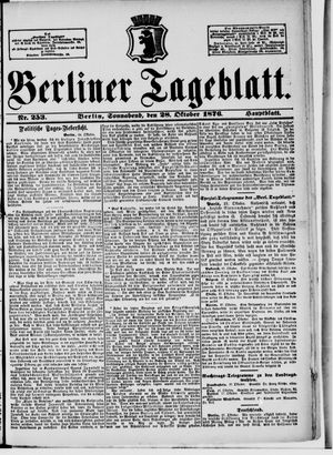 Berliner Tageblatt und Handels-Zeitung vom 28.10.1876