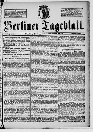 Berliner Tageblatt und Handels-Zeitung vom 01.12.1876