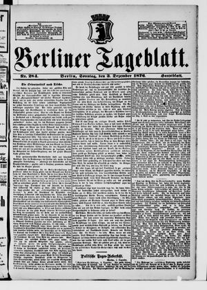 Berliner Tageblatt und Handels-Zeitung vom 03.12.1876