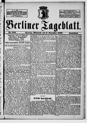 Berliner Tageblatt und Handels-Zeitung vom 06.12.1876