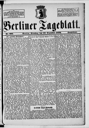 Berliner Tageblatt und Handels-Zeitung on Dec 12, 1876