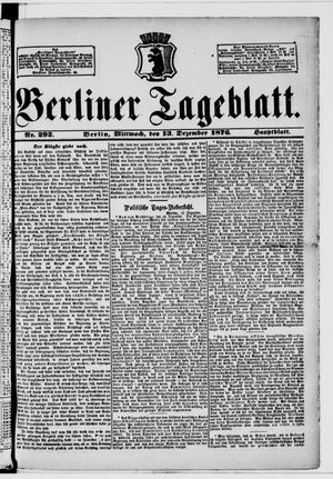 Berliner Tageblatt und Handels-Zeitung vom 13.12.1876
