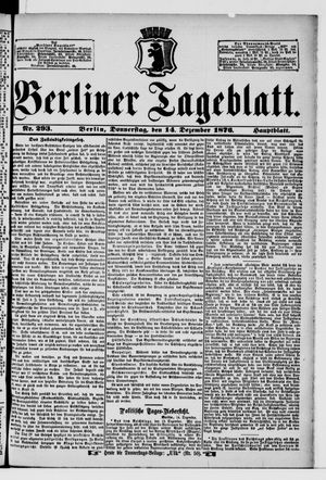 Berliner Tageblatt und Handels-Zeitung on Dec 14, 1876