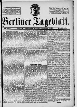 Berliner Tageblatt und Handels-Zeitung vom 16.12.1876