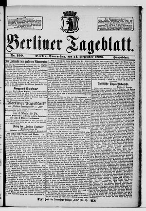 Berliner Tageblatt und Handels-Zeitung on Dec 21, 1876