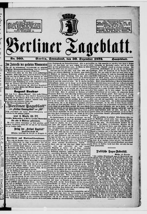 Berliner Tageblatt und Handels-Zeitung vom 30.12.1876