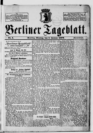 Berliner Tageblatt und Handels-Zeitung vom 01.01.1877
