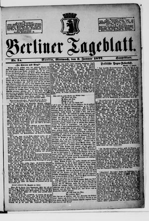 Berliner Tageblatt und Handels-Zeitung on Jan 3, 1877