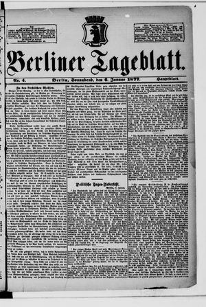 Berliner Tageblatt und Handels-Zeitung on Jan 6, 1877