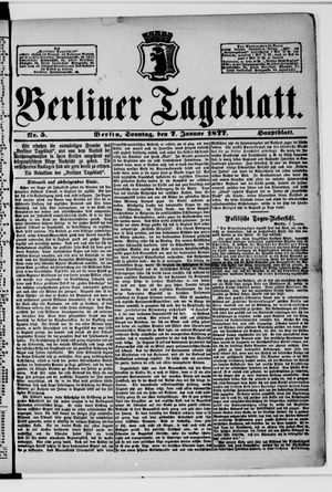 Berliner Tageblatt und Handels-Zeitung vom 07.01.1877