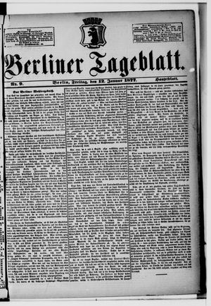 Berliner Tageblatt und Handels-Zeitung vom 12.01.1877