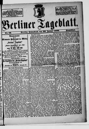 Berliner Tageblatt und Handels-Zeitung on Jan 20, 1877