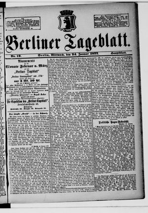 Berliner Tageblatt und Handels-Zeitung vom 24.01.1877