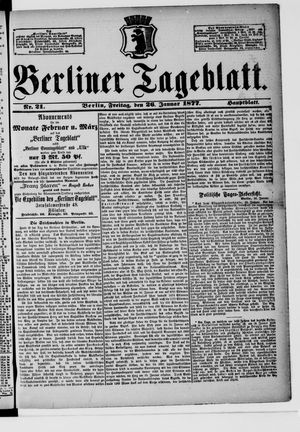 Berliner Tageblatt und Handels-Zeitung vom 26.01.1877