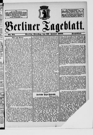 Berliner Tageblatt und Handels-Zeitung vom 30.01.1877