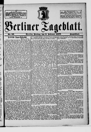 Berliner Tageblatt und Handels-Zeitung vom 02.02.1877