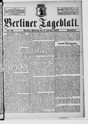 Berliner Tageblatt und Handels-Zeitung vom 04.02.1877