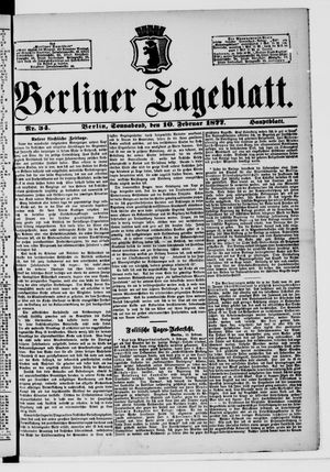 Berliner Tageblatt und Handels-Zeitung vom 10.02.1877