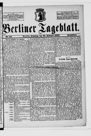 Berliner Tageblatt und Handels-Zeitung vom 11.02.1877