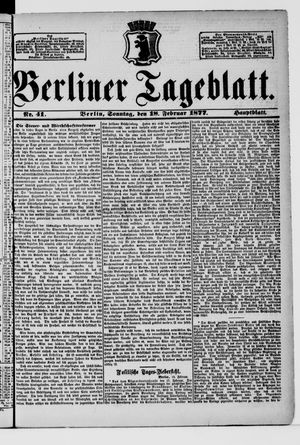 Berliner Tageblatt und Handels-Zeitung vom 18.02.1877